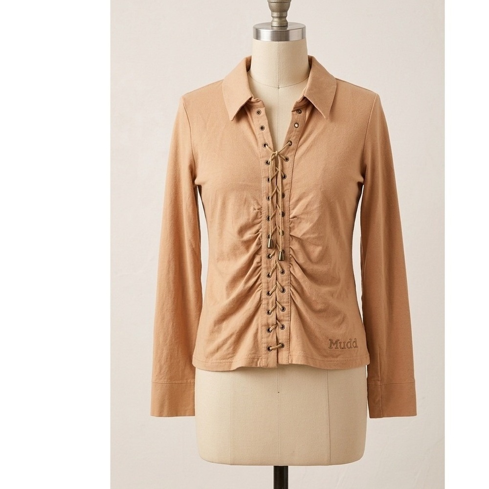 Vintage Mudd Y2K‎ Lace Up Lace Up Long Sleeve Top Western Jrs L